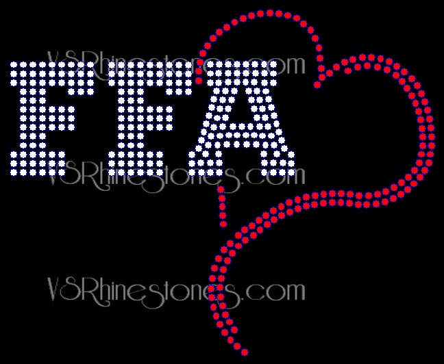 FFA Heart Rhinestone Transfer